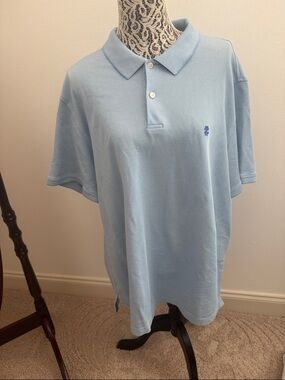 Izod Light Blue Men's Polo - Two-Button Knit